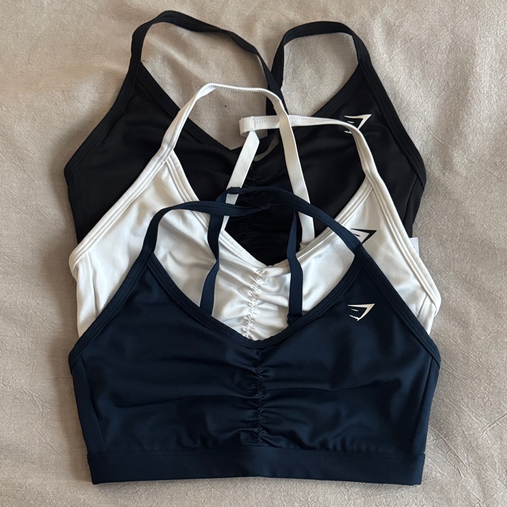 Gymshark Ruched Sports Bras (3 Bundle)